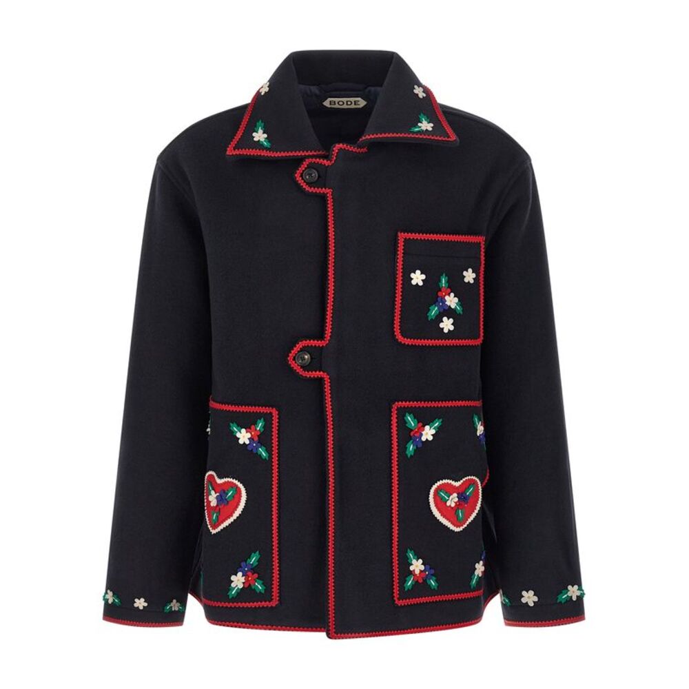 BODE Blue Wool Full-Length Men's Jacket